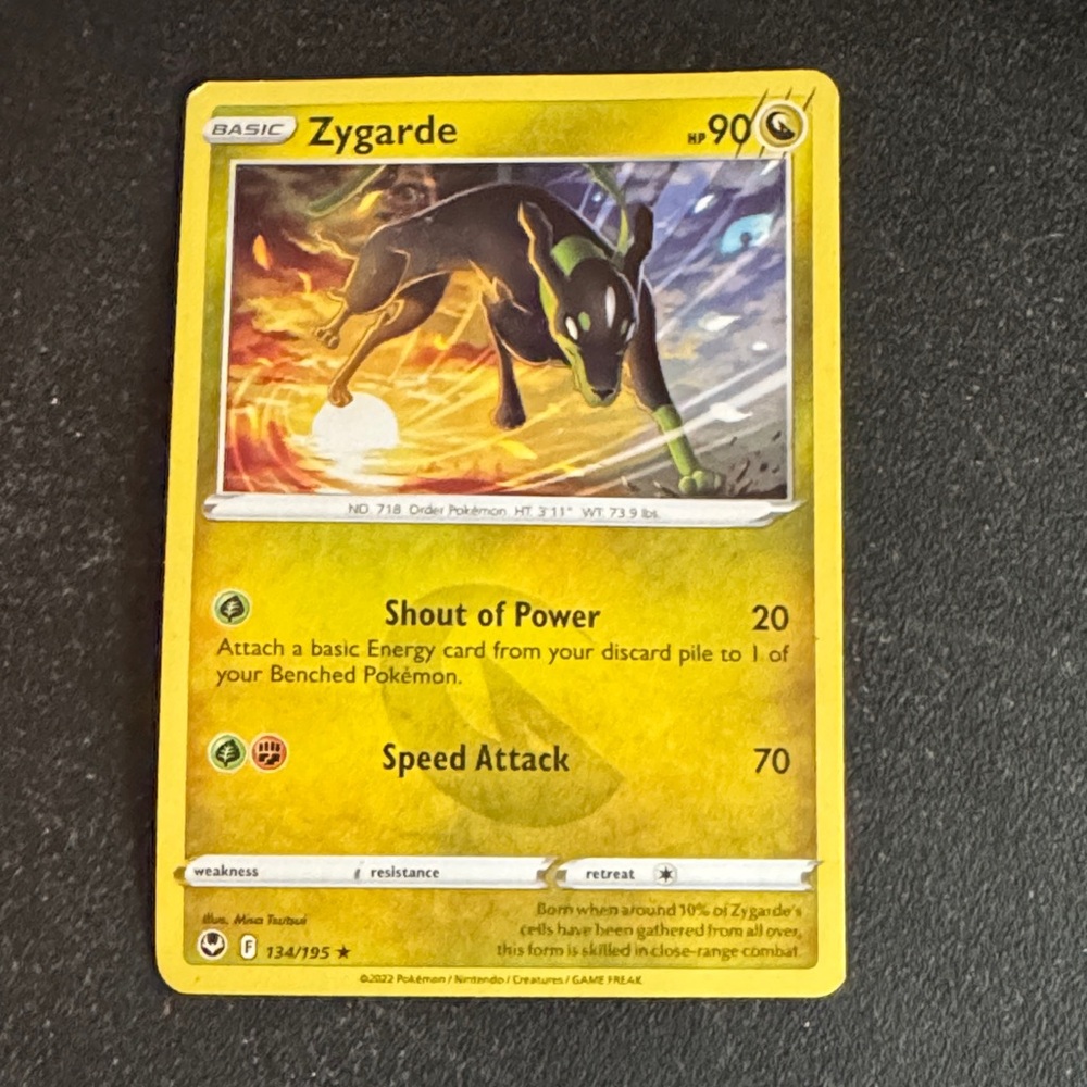 EUC Pokemon Zygarde Card - Yellow and Black